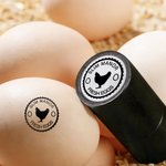 Personalised Hen Silhouette Safe Egg Stamp with Food Grade Ink Name Text and Year Birthday Gift for Family Farmer Breeder