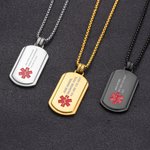 Draag Je Medische Info Altijd bij Je - Gepersonaliseerde Medische ID Ketting met Gravure