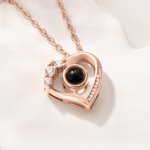 Personalizado Corazón Micro-tallado Foto Proyección Collar Día de San Valentín Cumpleaños Regalo para las mujeres