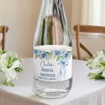 Personalized Flower Bow Wedding Theme  Water Bottle Label Sticker Set of 20 Engagement Bridal Shower Party Gift for Couple