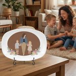 Personalized Photo Multicolor Flat-Style Decorative Plate with Text Desktop Decoration Anniversary Gift for Mother Grandmother Best Friend