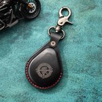 Porte-clés en Cuir Personnalisé avec Logo Texte pour Moto Cadeau d'Anniversaire Noël Saint-Valentin pour Passionnés de Moto