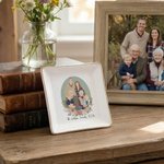 Personalized Minimalist Style Photo Flower Ceramic Trinket Jewelry Dish with Text Mother's Day Birthday Gift for Mom Bride Bestie