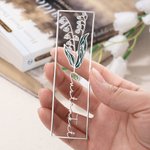Personalised Hand-made Watercolour Birth Flower Bookmark with Name Birthday Gift for Books Lover Reader