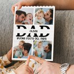 Puzzle di mattoncini personalizzabile con 4 foto, nome e testo -  Regalo per occasioni speciali o festa del papà