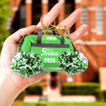 Personalized Cheerleading Backpack Pom-Pom Keychain with Name Team Name and Year Cheer Camp Team Practice Gift for Cheerleader