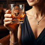 Personalised Floral Crown Badge 10 oz Whiskey Glass with Name and Text Birthday Mother's Day Gift for Mother Woman