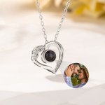 Personalizado Corazón Micro-tallado Foto Proyección Collar Día de San Valentín Cumpleaños Regalo para las mujeres