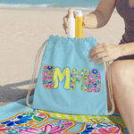 Nome artistico colorato personalizzato Asciugamano da spiaggia sovradimensionato ad asciugatura rapida Attività all'aperto Festa in spiaggia Regalo di compleanno per le donne Besties