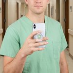 Personalised Simple Line Cartoon Nurse Character Acrylic Magnetic Phone Grip Stand Holder with Name Nurse Week Appreciation Gift for for Medical Staff