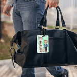 Personalisierter Cartoon Charakter Gepäckanhänger mit Namen Urlaub Reise Essentials Geburtstag Geschenk für Reiseliebhaber