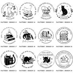 Personalisierter Prägestempel zum Thema Katze und Mond | mit Text und Namen | Prägesiegel wählbar | Geburtstag Geschenk für Buch- und Katzenliebhaber