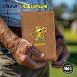 Personalised Cute Marsupilami PU Leather Golf Scorecard Holder with Name Daily Training Game Day Gift for Golf Lovers | Callie × Marsupilami®