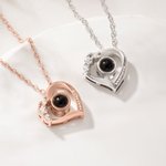 Personalizado Corazón Micro-tallado Foto Proyección Collar Día de San Valentín Cumpleaños Regalo para las mujeres