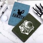 Personlig Golf Element Multicolor PU läder Golf Scorecard Holder med namn Game Day Födelsedagspresent för golfspelare älskare
