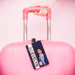 Personalisierter Cartoon Charakter Gepäckanhänger mit Namen Urlaub Reise Essentials Geburtstag Geschenk für Reiseliebhaber