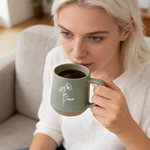 Personalised Birth Flower Retro Handmade Stoneware 12oz Mug with Name Housewarming Birthday Mother's Day Gift for Mom Grandma