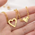 Pulseras de corazón personalizadas para madre e hija con nombres Juego de 2 delicadas joyas Regalo de cumpleaños del Día de la Madre para madre e hija