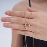 Personalised Highland Cow Birthstone Heart Necklace Minimalist Jewellery Birthday Mother's Day Anniversary Gift for Woman Mom