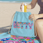 Henkilökohtainen Vibrant Floral Art Lettering Ylimitoitettu Nopea kuiva rantapyyhe nimellä Ulkoilutoiminta Ranta Party Syntymäpäivälahja naisille perheelle