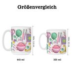 Personalisierte 3D-Optik Keramiktasse mit Handarbeitsmotiv | mit Namen | Untersetzer wählbar | Geburtstag Muttertag Geschenk für Häkel- und Strickfans