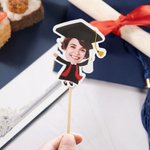 Personalized Graduation Photo Cupcake Toppers Set of 10 Cake Decorations Party Favors Gift for Graduates