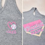 Personalised Multicolour Baseball Mama Ice Cream 100% Cotton Cozy Tank Top with Name Mother's Day Birthday Gift for Mom