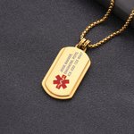 Draag Je Medische Info Altijd bij Je - Gepersonaliseerde Medische ID Ketting met Gravure