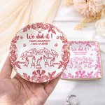 Personalizzato Multicolore Graduation Cap Toss Design Ceramic Trinket Jewelry Dishish con nome e anno Home Decor Graduation Gift per amici laureati