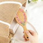 Personalised Birth Flower Hair Brush with Name Mother's Day Bachelorette Party Birthday Gift for Women