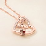 Personalisierte Halskette mit aufklappbarem Herzanhänger | mit 1–5 Namensringen und Geburtssteinen | Muttertag Geburtstag Geschenk für Mama