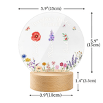 Personalized Butterflies 1-13 Birth Flowers LED Night Light with Name and Wooden Base Home Decor Mother's Day Birthday Gift for Mothers Grandmothers