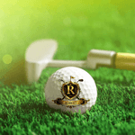 Personalized Golden Badge Golf Ball with Name and Initial Golfer Accessories Training Competition Birthday Gift for Golf Player Lover