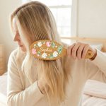 Personalised Birth Flower Hair Brush with Name Mother's Day Bachelorette Party Birthday Gift for Women