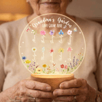 Personalized Butterflies 1-13 Birth Flowers LED Night Light with Name and Wooden Base Home Decor Mother's Day Birthday Gift for Mothers Grandmothers