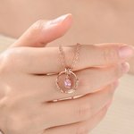 Personalised Mobius Strip Birthstone Necklace with Name Exquisite Jewellery Festival Mother's Day Birthday Gift for Mom Wife Girlfriend