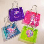 Personalisierte Aquarell Ozean Elemente wasserdicht holographische klar Tote Tasche mit Namen Strand Zubehör Geburtstag Jahrestag Geschenk für Frauen