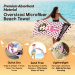 Henkilökohtainen sarjakuvahahmo Dot Quick Dry ylisuuri rantapyyhe nimellä Travel Essentials Beach Party syntymäpäivälahja perheelle naisille