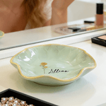 Cadeau de naissance en forme de pétale de fleur en céramique avec nom pour usage quotidien Cadeau de fête des mères pour sa meilleure amie