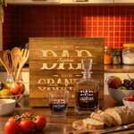 Personalised First Dad Now Grandpa Whiskey Decanter with Names Bar Accessory Birthday Father's Day Gift for Whiskey Lovers