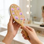 Personalised Birth Flower Hair Brush with Name Mother's Day Bachelorette Party Birthday Gift for Women