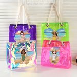 Personalisierte Cartoon Mädchen Neon Laser Tragetasche im Sommer Strandstil mit Namen Sommer Urlaub Geburtstag Geschenk für Damen Mädchen