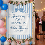 Personalized Something Blue Before I Do Stripes Backdrop with Name and Date Meaningful Singles Party Gift for Bride Sister Girlfriend