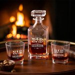 Personalised First Dad Now Grandpa Whiskey Decanter with Names Bar Accessory Birthday Father's Day Gift for Whiskey Lovers