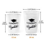 Gepersonaliseerde Graduation Cap Congrats Frosted Plastic Cups met naam en jaar Set van 10 Graduation Party Favor voor afgestudeerden