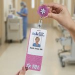 Porte-badge en acrylique avec enrouleur Cadeau de la semaine de l'infirmière pour médecin, infirmière, personnel médical