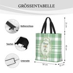Personalisierte Karo-Tragetasche mit Geburtsblume und Namen | im Vintag-Stil | Reisetasche | Plaid-Tote-Bag | Muttertag Geburtstag Geschenk für Frau