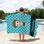 Henkilökohtainen sarjakuvahahmo Dot Quick Dry ylisuuri rantapyyhe nimellä Travel Essentials Beach Party syntymäpäivälahja perheelle naisille