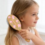 Personalised Birth Flower Hair Brush with Name Mother's Day Bachelorette Party Birthday Gift for Women