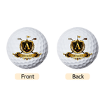 Personalized Golden Badge Golf Ball with Name and Initial Golfer Accessories Training Competition Birthday Gift for Golf Player Lover